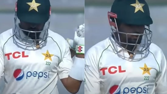 Babar Azam reacts after getting dismissed.(Youtube)