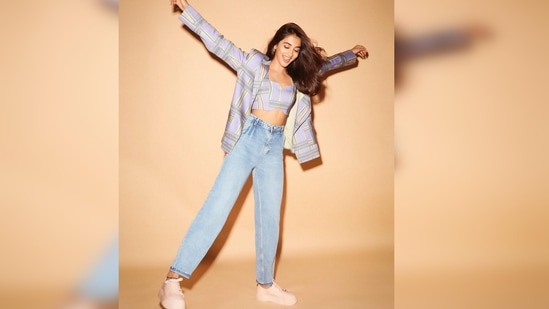 Pooja Hegde jumped around out of excitement in comfy yet stylish street-wear. (Instagram/@hegdepooja)