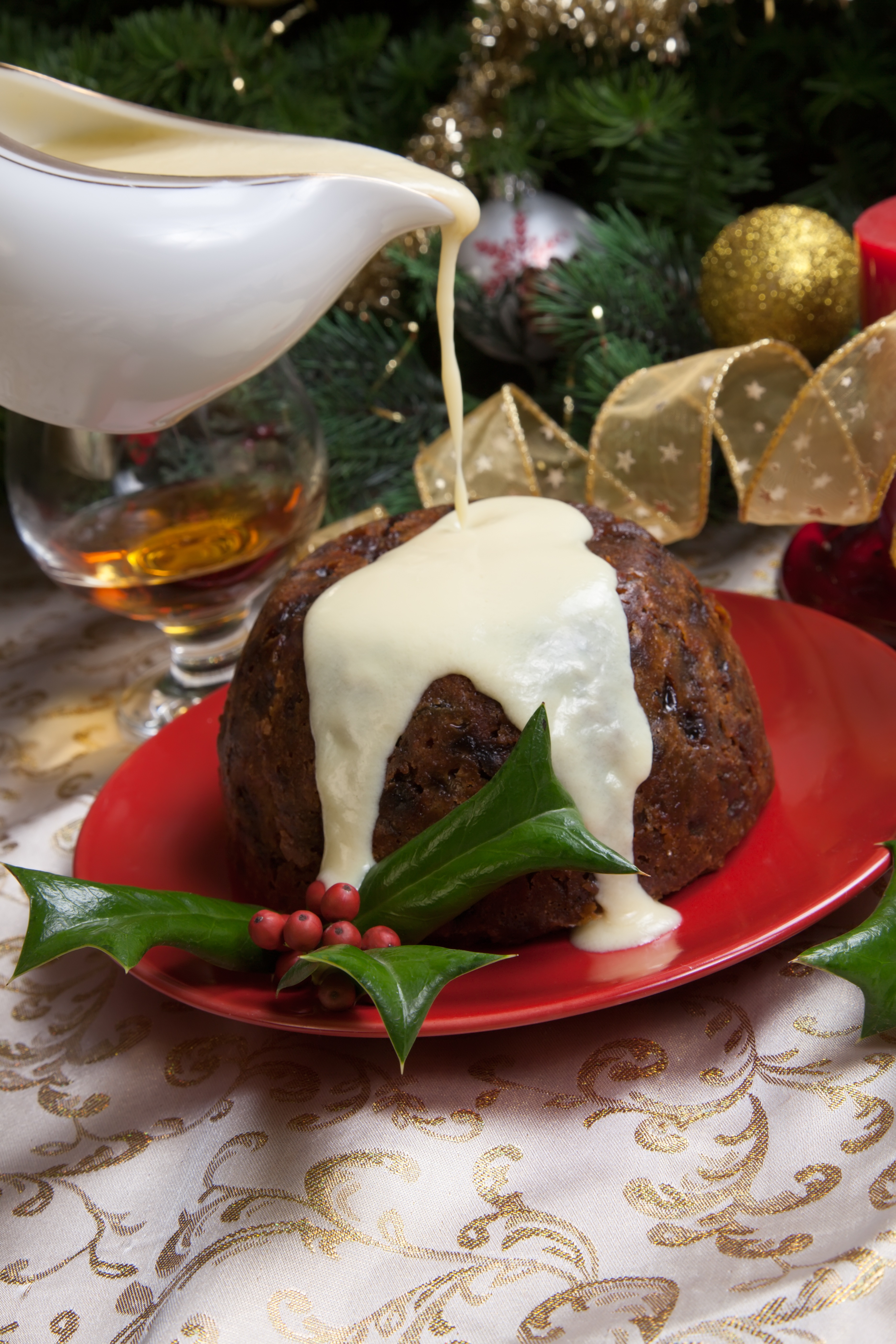 The pudding is served with a rich alcoholic, buttery, creamy sauce. (Shutterstock) The pudding is served with a rich alcoholic, buttery, creamy sauce. (Shutterstock)
