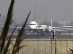 While flights can still land at the airport when visibility is 50 metres, no flights are allowed to depart unless runway visibility range (RVR) is 125 metres.(HT File Photo/Representative image) While flights can still land at the airport when visibility is 50 metres, no flights are allowed to depart unless runway visibility range (RVR) is 125 metres.(HT File Photo/Representative image)