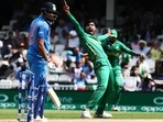 Mohammad Amir reacts after dismissing Rohit Sharma in 2017 Champions Trophy