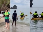 Sachin Tendulkar learned kayaking for the first time. Sachin Tendulkar learned kayaking for the first time.