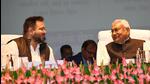 Bihar chief minister Nitish Kumar with his deputy, Tejashwi Yadav. Bihar chief minister Nitish Kumar with his deputy, Tejashwi Yadav.
