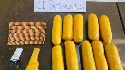 10kg of heroin along with arms and ammunition were recovered from the accused.