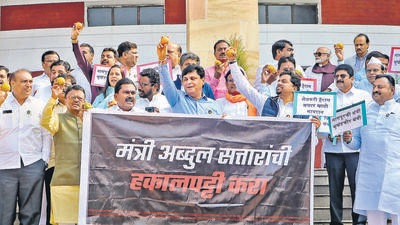 A nettled Maharashtra government said it would approach Union home minister Amit Shah on account of Karnataka’s continuous defiance of the mutual agreement by the two states to not act against each other until the Supreme Court gave its decision. Leader of the Opposition Ajit Pawar declared that this constant hurting of Maharashtra’s sentiments was happening because the Maharashtra chief minister and deputy chief minister had failed to give a fitting reply. (PTI) A nettled Maharashtra government said it would approach Union home minister Amit Shah on account of Karnataka’s continuous defiance of the mutual agreement by the two states to not act against each other until the Supreme Court gave its decision. Leader of the Opposition Ajit Pawar declared that this constant hurting of Maharashtra’s sentiments was happening because the Maharashtra chief minister and deputy chief minister had failed to give a fitting reply. (PTI)
