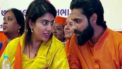 Ravindra Jadeja was trolled for praising his wife Rivaba Jadeja's knowledge about the RSS. (ANI) Ravindra Jadeja was trolled for praising his wife Rivaba Jadeja's knowledge about the RSS. (ANI)