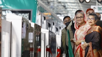 Bangladesh: Bangladesh's Prime Minister Sheikh Hasina attends an inauguration ceremony of the metro rail service in Dhaka. (AFP) Bangladesh: Bangladesh's Prime Minister Sheikh Hasina attends an inauguration ceremony of the metro rail service in Dhaka. (AFP)