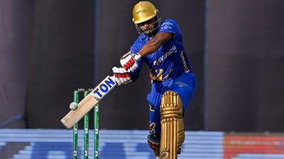 Jaffna Kings' Avishka Fernando plays a shot during the Lanka Premier League (AFP)