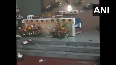 A statue of baby Jesus was also damaged, police said. (ANI) A statue of baby Jesus was also damaged, police said. (ANI)
