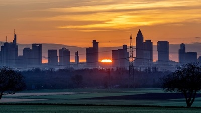 Germany: The sun rises behind the buildings of the banking district in Frankfurt, Germany. (AP) Germany: The sun rises behind the buildings of the banking district in Frankfurt, Germany. (AP)