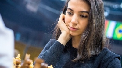 Sara Khadem: Iranian chess player Sara Khadem competes, without wearing a hijab. (Reuters)