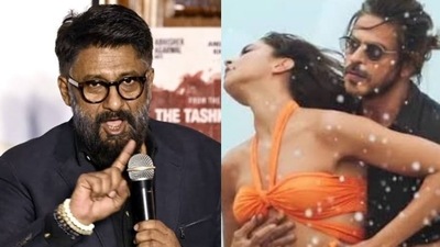 Vivek Agnihotri tweeted about Deepika Padukone and Shah Rukh Khan's Pathaan song Besharam Rang. Vivek Agnihotri tweeted about Deepika Padukone and Shah Rukh Khan's Pathaan song Besharam Rang.
