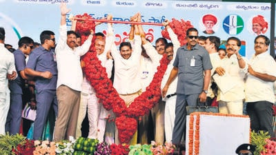 The YSRCP organised rallies in Tirupati and Kurnool to seek support for the three-capital plan. (HT Photo) The YSRCP organised rallies in Tirupati and Kurnool to seek support for the three-capital plan. (HT Photo)