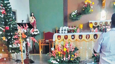 The incident came to light on Tuesday evening when the priest returned to the church. The incident came to light on Tuesday evening when the priest returned to the church.