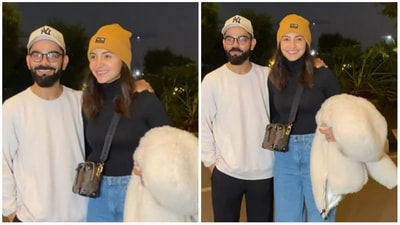 Virat Kohli and Anushka Sharma at the Mumbai airport. (Varinder Chawla)