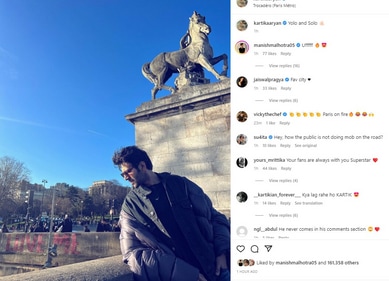 Kartik Aaryan is on a solo trip to Paris. Kartik Aaryan is on a solo trip to Paris.