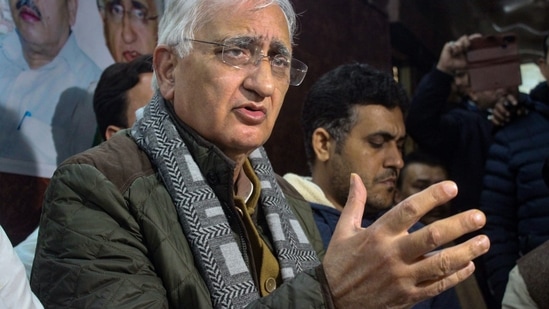 Amid the controversy of Salman Khurshid's Rahul Gandhi-Ram comment, the Congress leader on Wednesday said BJP is following Ravana's path.(PTI)