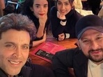 Hrithik Roshan and Saba Azad with Pashmina Roshan and Eshaan Roshan in Europe (right). Hrithik Roshan and Saba Azad with Pashmina Roshan and Eshaan Roshan in Europe (right).