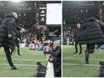 Pep Guardiola accidentally hits Leeds player with bottle, then runs with hands on head to apologise Pep Guardiola accidentally hits Leeds player with bottle, then runs with hands on head to apologise