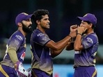 File photo of Shivam Mavi celebrating a wicket with ex-KKR teammates Dinesh Karthik and Kuldeep Yadav(PTI) File photo of Shivam Mavi celebrating a wicket with ex-KKR teammates Dinesh Karthik and Kuldeep Yadav(PTI)