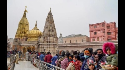 As per records with the temple management, around 7 lakh devotees visited the temple on January 1, 2022 (HT Photo)