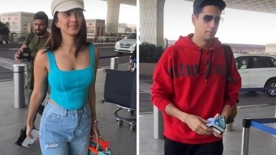 Kiara Advani and Sidharth Malhotra at airport. Kiara Advani and Sidharth Malhotra at airport.