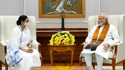 West Bengal chief minister Mamata Banerjee met Prime Minister Narendra Modi at his office in New Delhi in August this year (PMO Twitter) West Bengal chief minister Mamata Banerjee met Prime Minister Narendra Modi at his office in New Delhi in August this year (PMO Twitter)
