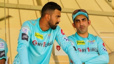 KL Rahul with LSG mentor Gautam Gambhir KL Rahul with LSG mentor Gautam Gambhir