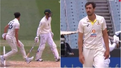 Mitchell Starc warns Theunis de Bruyn (Twitter)