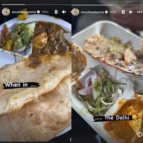 Anushka posted photos of the snacks she is gorging on in Delhi's cold weather. Anushka posted photos of the snacks she is gorging on in Delhi's cold weather.