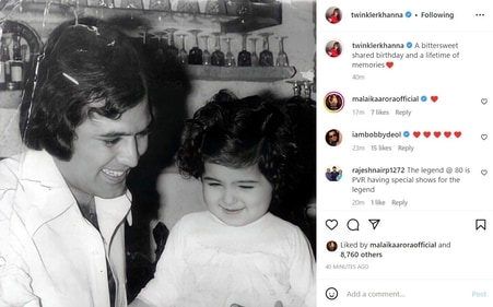 Rajesh Khanna and Twinkle Khanna share their birthdays. Rajesh Khanna and Twinkle Khanna share their birthdays.