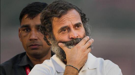 New Delhi: Congress leader Rahul Gandhi during the Bharat Jodo Yatra, near Red Fort in New Delhi, Saturday, Dec. 24, 2022. (PTI Photo/Ravi Choudhary) (PTI12_24_2022_000295A) (PTI)