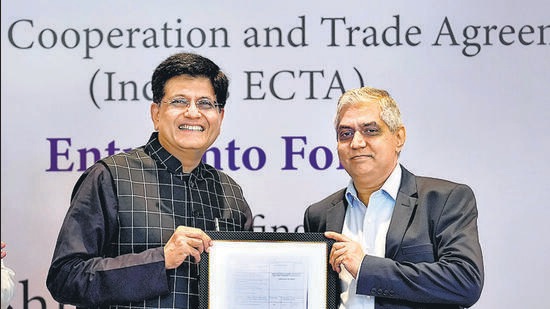 Piyush Goyal formally operationalised the India-Australia Economic and Cooperation Trade Agreement (Ind-Aus ECTA) (PTI)