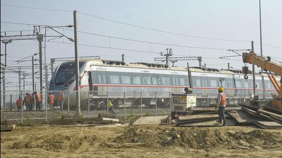 The proposed seven of the TOD zones and two SDAs are covered under the 17km section of the RRTS project in Ghaziabad. This 17km section will be the country’s first RRTS stretch to begin passenger operations. (Sakib Ali/HT Photo)