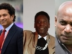 Sachin Tendulkar; Pele; Sanath Jayasuriya(getty images) Sachin Tendulkar; Pele; Sanath Jayasuriya(getty images)