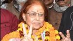 Sita Sahu after her re-election as Patna mayor on Friday. (Santosh Kumar/HT) Sita Sahu after her re-election as Patna mayor on Friday. (Santosh Kumar/HT)