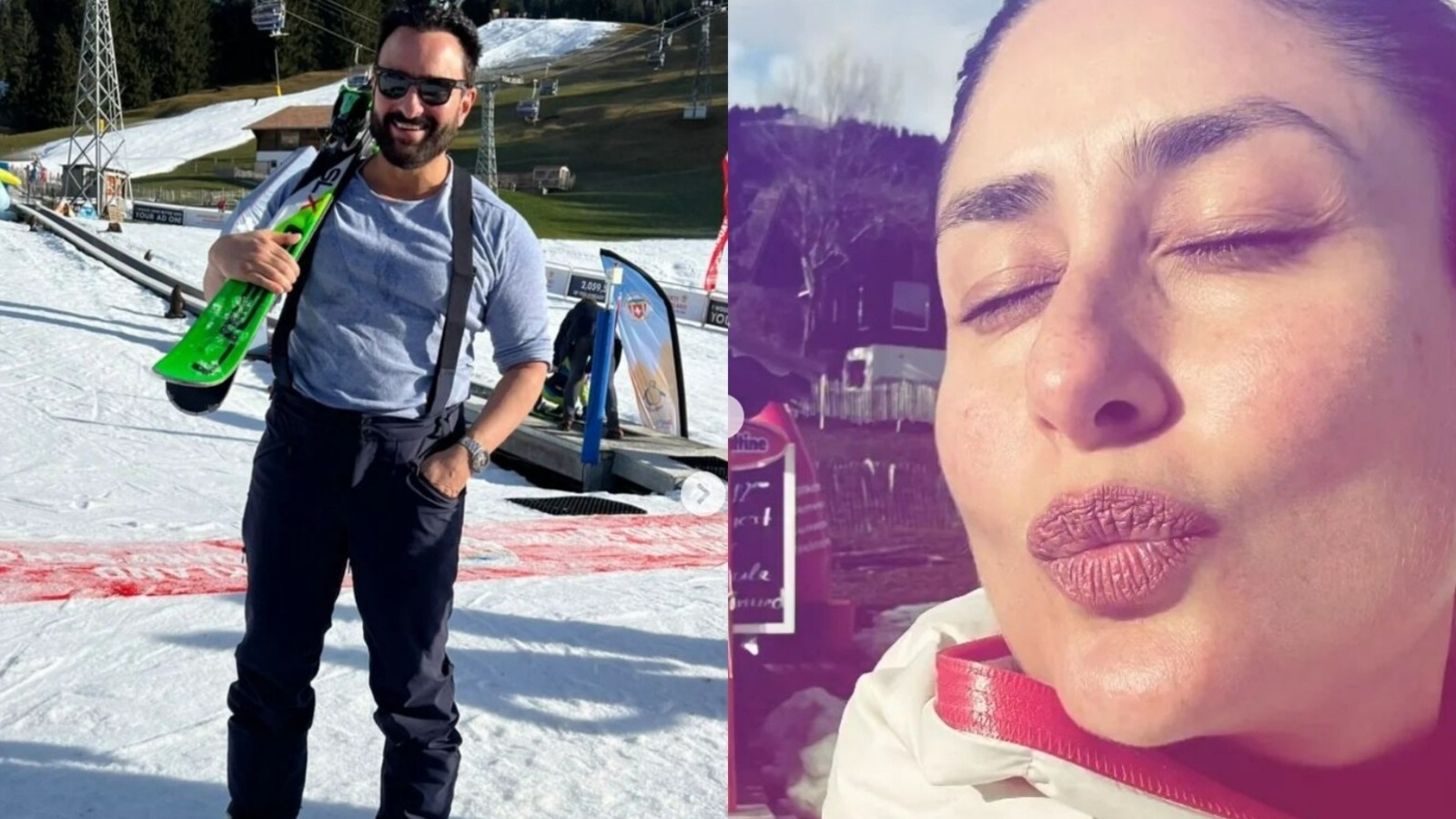 Kareena Kapoor blendet beim Skifahren mit Saif Ali Khan in der Schweiz |  Bollywood