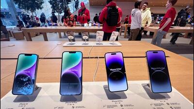 Apple iPhones are displayed at an Apple store on November 28, 2022 in Chicago, Illinois. (AFP) Apple iPhones are displayed at an Apple store on November 28, 2022 in Chicago, Illinois. (AFP)