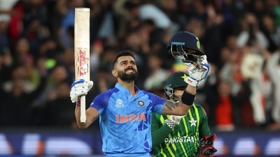 India's Virat Kohli reacts after winning the T20 World Cup match against Pakistan (AP) India's Virat Kohli reacts after winning the T20 World Cup match against Pakistan (AP)