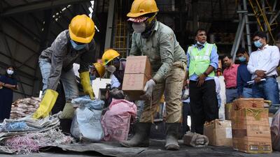Navi Mumbai, India - Dec. 30, 2022:Mumbai Customs Zone-III destroy 140.57 Kgs of drugs valued Rs. 538 crore in the International illicit market, at Mumbai Waste Management ,Taloja MIDC in Navi Mumbai, India, on Friday, December 30, 2022. (Photo by Bachchan Kumar/ HT PHOTO) (HT PHOTO) Navi Mumbai, India - Dec. 30, 2022:Mumbai Customs Zone-III destroy 140.57 Kgs of drugs valued Rs. 538 crore in the International illicit market, at Mumbai Waste Management ,Taloja MIDC in Navi Mumbai, India, on Friday, December 30, 2022. (Photo by Bachchan Kumar/ HT PHOTO) (HT PHOTO)