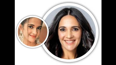 Tara Sharma at 22 (left) and at 45 (right) Tara Sharma at 22 (left) and at 45 (right)