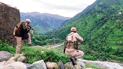 Security forces during a counter-insurgency operation in Kashmir. (PTI)