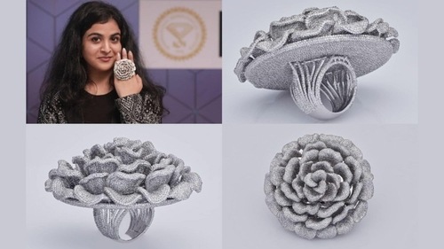 The image posted by Guinness World Records shows the record-breaking ring with 24,679 natural diamonds. (Guinness World Records)