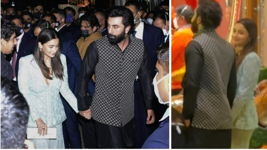 Alia Bhatt and Ranbir Kapoor at Ambani bash on Thursday.