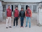 Officers of Delhi Police (Crime Branch) with the accused in Bihar spurious liquor case. Officers of Delhi Police (Crime Branch) with the accused in Bihar spurious liquor case.