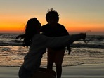 Suhana Khan with brother AbRam Khan in a beach.