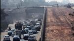 Traffic near Ashram flyover on Saturday afternoon. (Raj K Raj/HT Photo) Traffic near Ashram flyover on Saturday afternoon. (Raj K Raj/HT Photo)
