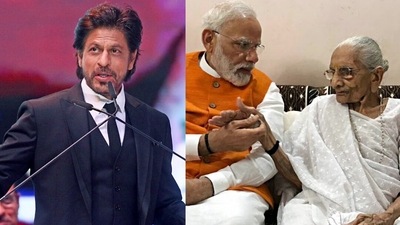 Actor Shah Rukh Khan sent a condolence message for prime minister Narendra Modi on the death of his mother Hiraben Modi. Actor Shah Rukh Khan sent a condolence message for prime minister Narendra Modi on the death of his mother Hiraben Modi.
