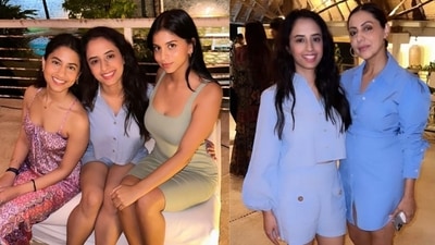 Suhana Khan and Gauri Khan pose with friends and family at a party ahead of New Year's Eve. Suhana Khan and Gauri Khan pose with friends and family at a party ahead of New Year's Eve.