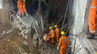Rescue work underway at the site where a three-storey building collapsed in Sector-126 in Punjab's Mohali (Nikhil Sharma/HT Photo) Rescue work underway at the site where a three-storey building collapsed in Sector-126 in Punjab's Mohali (Nikhil Sharma/HT Photo)